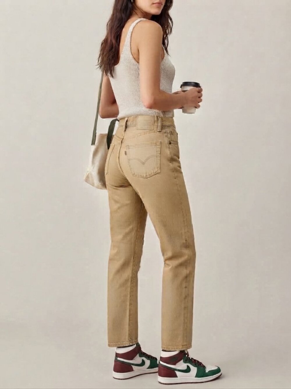 VINTAGE 90’s Levi’s 501 Tan Khaki Jeans Unisex 1997 32x30